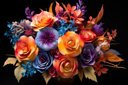 Colorful flower bouquet. Spring floral gift. Generate AIの素材