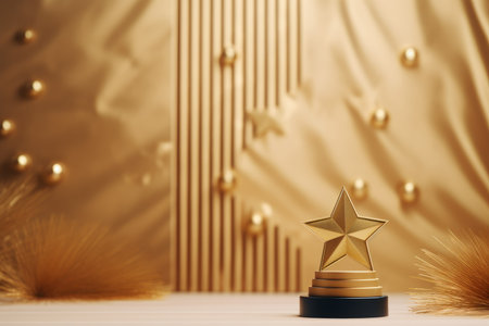 Radiant Golden award mockup. Winner star. Generate Aiの素材