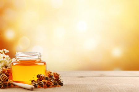 Honey jar pot. Natural organic food. Generate Aiの素材