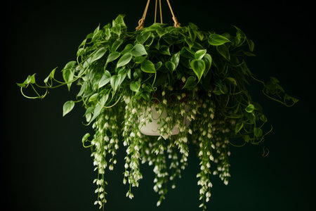 Living Hanging wall plant. Nature foliage bush. Generate Aiの素材