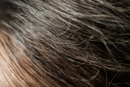 Thinning Man hair loss head. Failure stress. Generate Aiの素材