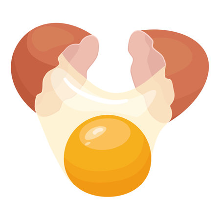 Fresh eggshell icon cartoon vector. Half hen cooking. Fresh foodのイラスト素材