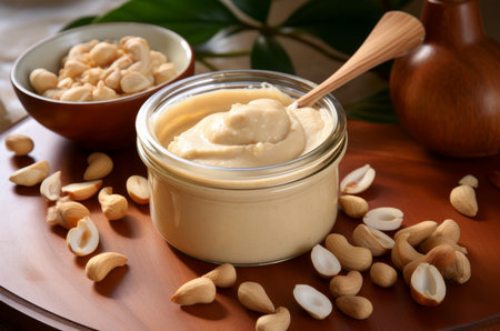 Indulgent Macadamia nut butter. Food paste. Generate Aiの素材