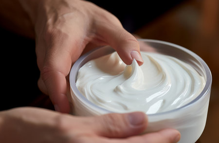 Refillable Facial mask cream bowl skin. Mud extract. Generate Aiの素材