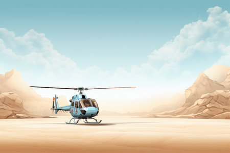 Realistic Helicopter mockup background. Sky aerospace. Generate Aiの素材
