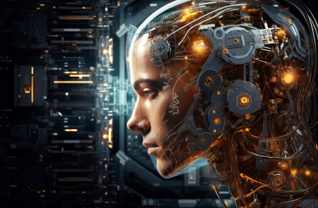 Complex Machine learning concept. Computer system. Generate Aiの素材