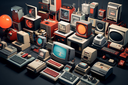 Imaginative Man game designer banner. Video digital art. Generate AIの素材