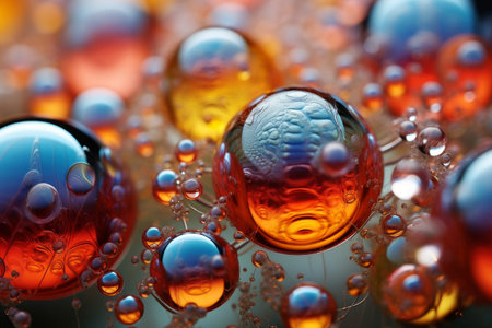 Shimmering Macro water bubbles. Clean smooth flowing. Generate AIの素材