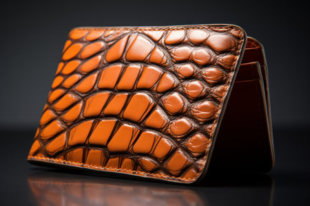 Protective Male hands holding brown leather wallet. Financial small money storage purse. Generate aiの素材