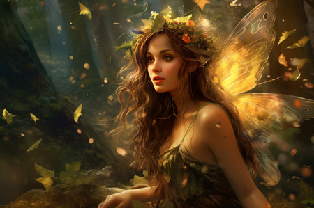 Verdant Magic fairy forest. Garden tale. Generate Aiの素材