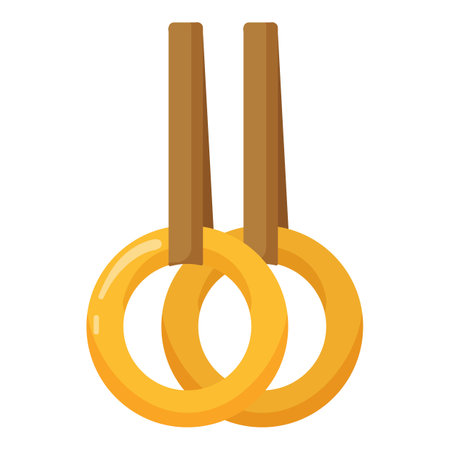 Gymnastic rings icon cartoon vector. Rope bench balance. Drills gear barのイラスト素材