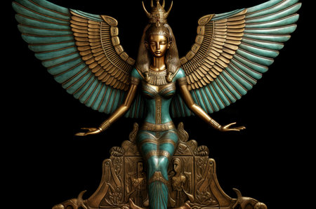 Powerful Maat ancient goddess. Tourism religion. Generate Aiの素材