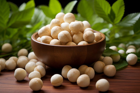 Expensive Macadamia nuts. Food fruit fresh. Generate Aiの素材