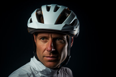 Healthy man cycling helmet. Person adult. Generate Aiの素材