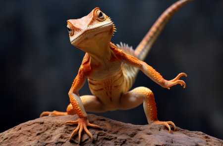 Strengthening Lizard pose fun. Reptile wild pose. Generate Aiの素材
