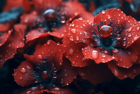 Vivid Macro shot flower. Natural flora. Generate Aiの素材