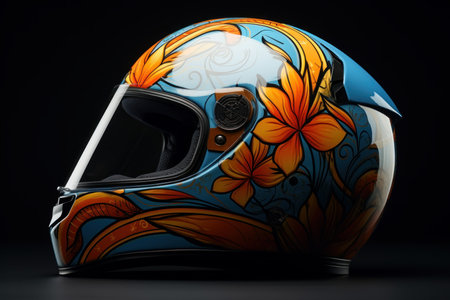 Sturdy Motorbike helmet. Race moto design. Generate Aiの素材