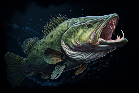 Mouthbass fish. Summer lake nature. Generate aiの素材