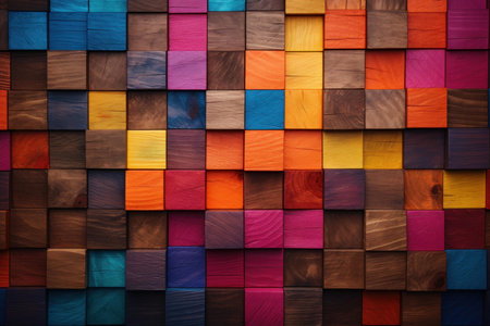 Multi color wooden. Decor wall. Generate Aiの素材