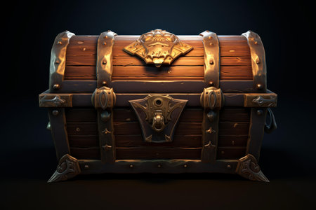 Ornate Opened pirate chest. Pirate treasure. Generate Aiの素材