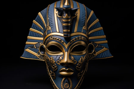 Mystical Osiris face god mask. Travel statue. Generate Aiの素材