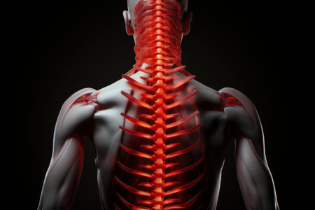 Debilitating Spine pain. Medical muscle care. Generate Aiの素材