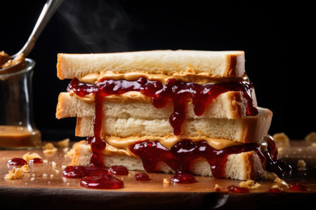 Velvety Peanut butter. Creamy jar snack. Generate Aiの素材