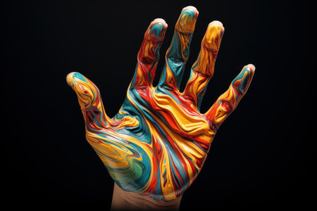 Pencil colorful hand draw. Rainbow design. Generate Aiの素材