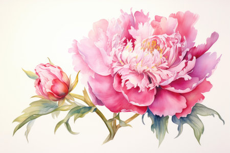 Whimsical Peony flowers. Pink summer petal. Generate Aiの素材