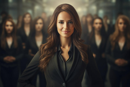 Determined Business woman. Corporate office work. Generate Aiの素材