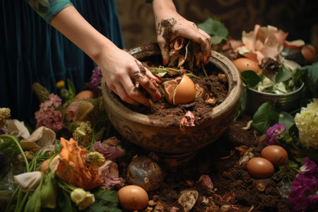 Organic Composting food waste. Food scrap. Generate Aiの素材