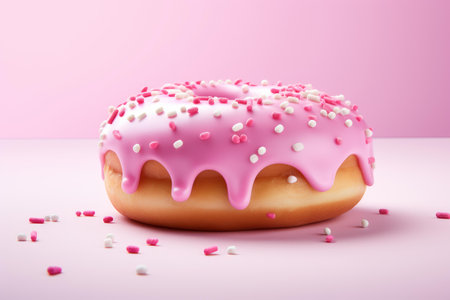 Sweet Pink donut background. Generate Aiの素材