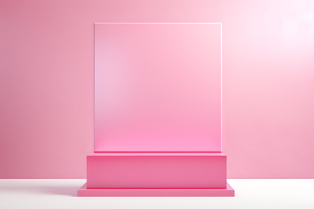 Fluffy Podium pink clouds. Fashion light. Generate Aiの素材