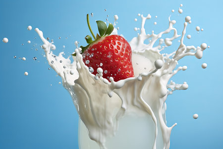Creamy Milk yogurt splash. Creamy sweet drink. Generate Aiの素材