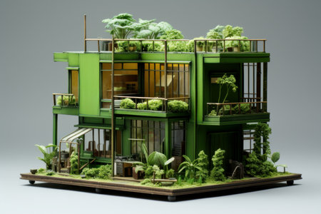 Modern Model green house. Grass sale. Generate Aiの素材