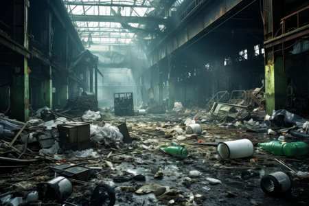 Eco-friendly Recycling factory day. Trash pile. Generate Aiの素材