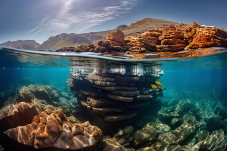 Colorful reef landscape. Animal nature. Generate Aiの素材