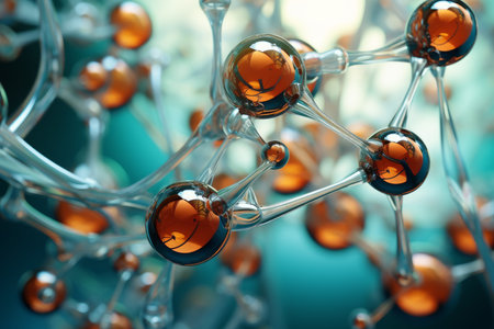 Macro molecules. Drop rain water. Generate Aiの素材