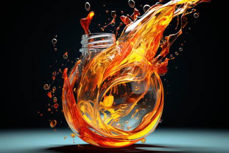 Dense Oil splash bottle liquid. Organic fat. Generate Aiの素材