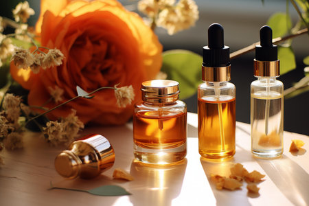 Oil skincare product. Care face. Generate Aiの素材