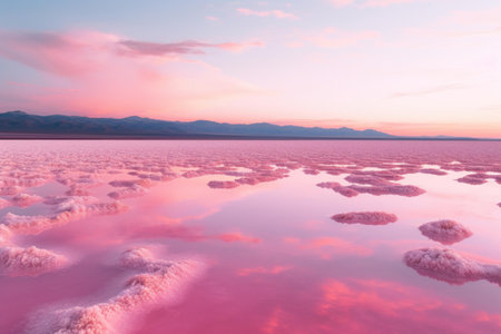 Pink salt lake spa. Vacation beauty. Generate Aiの素材