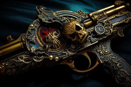 Pirate gun closeup. Military model. Generate Aiの素材