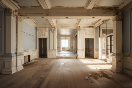 Transformative Renovation restoration refurbishment. Repair of storey buildings from scaffolding. Generate AIの素材