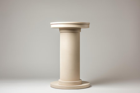 Neutral Beige round podium. Shadow stage. Generate Aiの素材