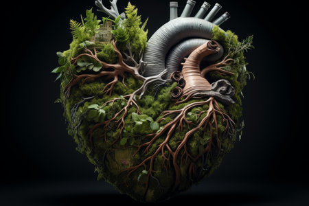 Protective Save nature heart. Concept water protection. Generate Aiの素材