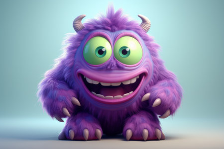 Frightful Monsters cute funny. White animal. Generate Aiの素材