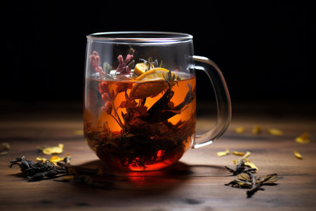 Robust Mug infused tea. Herb glass. Generate Aiの素材
