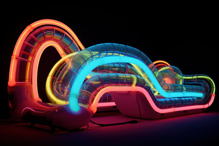 Vibrant Neon tube. Futuristic design color. Generate Aiの素材