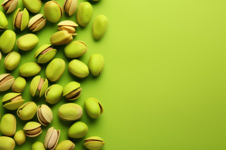 Green Pistachio nuts mockup. White snack. Generate Aiの素材