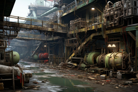 Innovative Recycling factory day. Trash pile. Generate Aiの素材